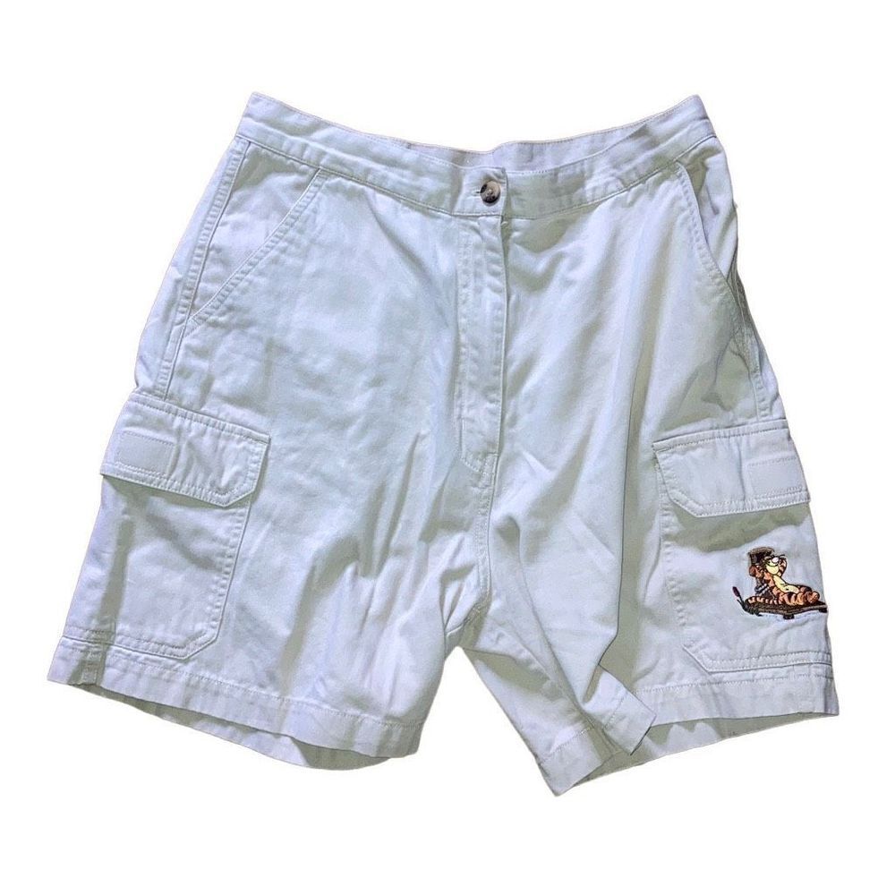 Vintage Disney Pooh Bear Embroidered Tigger Size Medium Cotton Mom Cargo Shorts